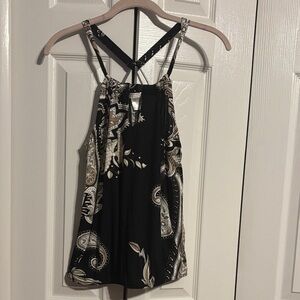 Lasccana Venus racerback shirt in black and white size XS